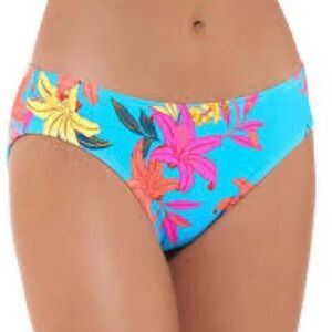 NWT - Juniors' SO® Print Ruched-Back Cheeky Hipster Swim Bottoms- SZ L